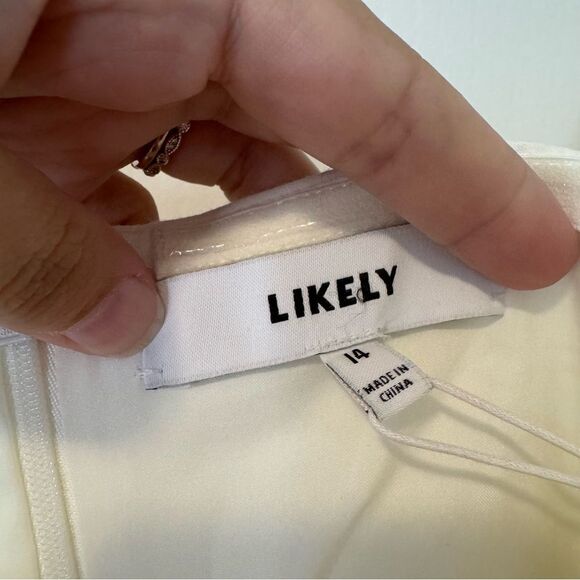 Likely x Revolve Amica Tiered Ruffle Hem Mini Dress in White NWT Women’s Size 14 - Picture 10 of 11